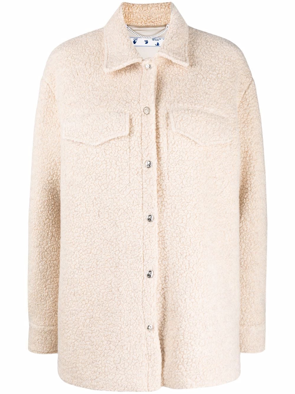 Off-White long-sleeve teddy overshirt