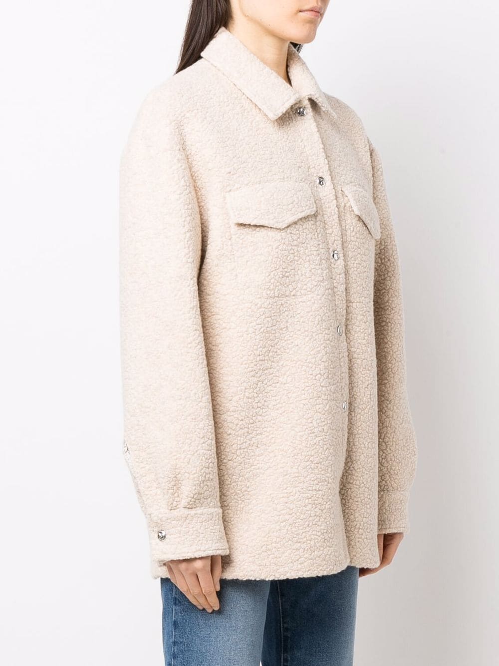 Off-White long-sleeve teddy overshirt - Image 3