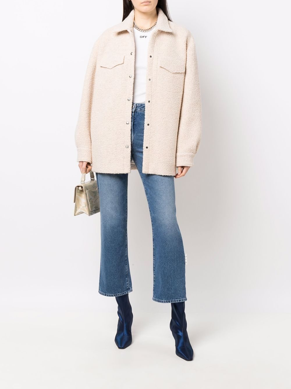 Off-White long-sleeve teddy overshirt - Image 2