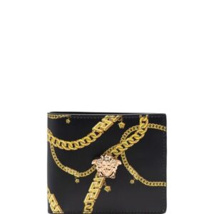Versace  chain-print leather wallet