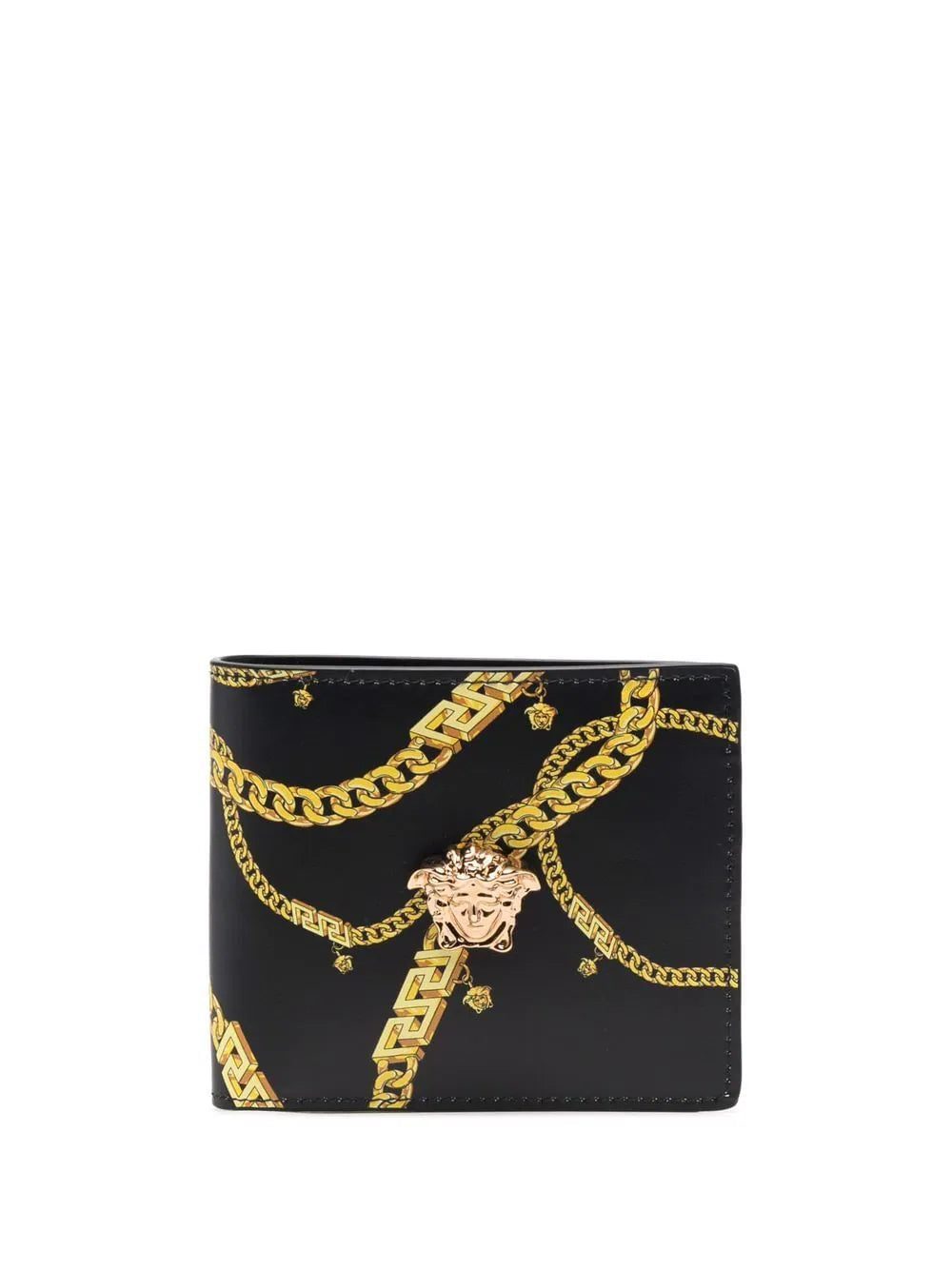 Versace chain-print leather wallet