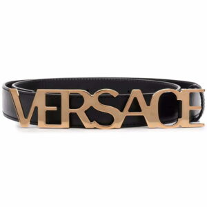 Versace logo-plaque leather belt