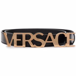 Versace logo-plaque leather belt