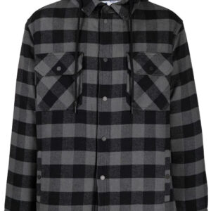 Off-white checked hooded shirt
