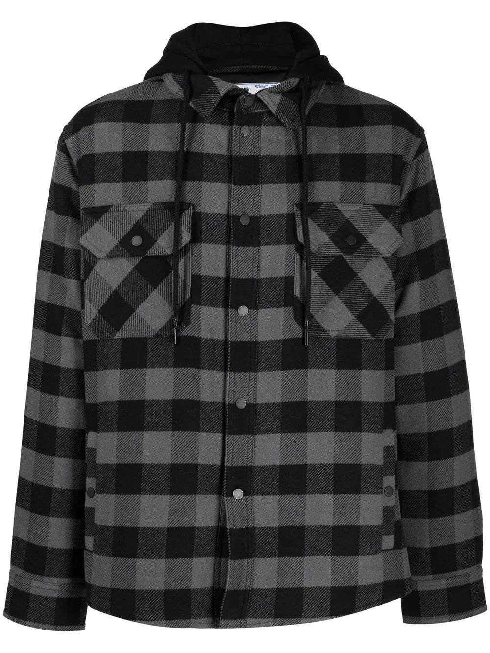 Off-white checked hooded shirt