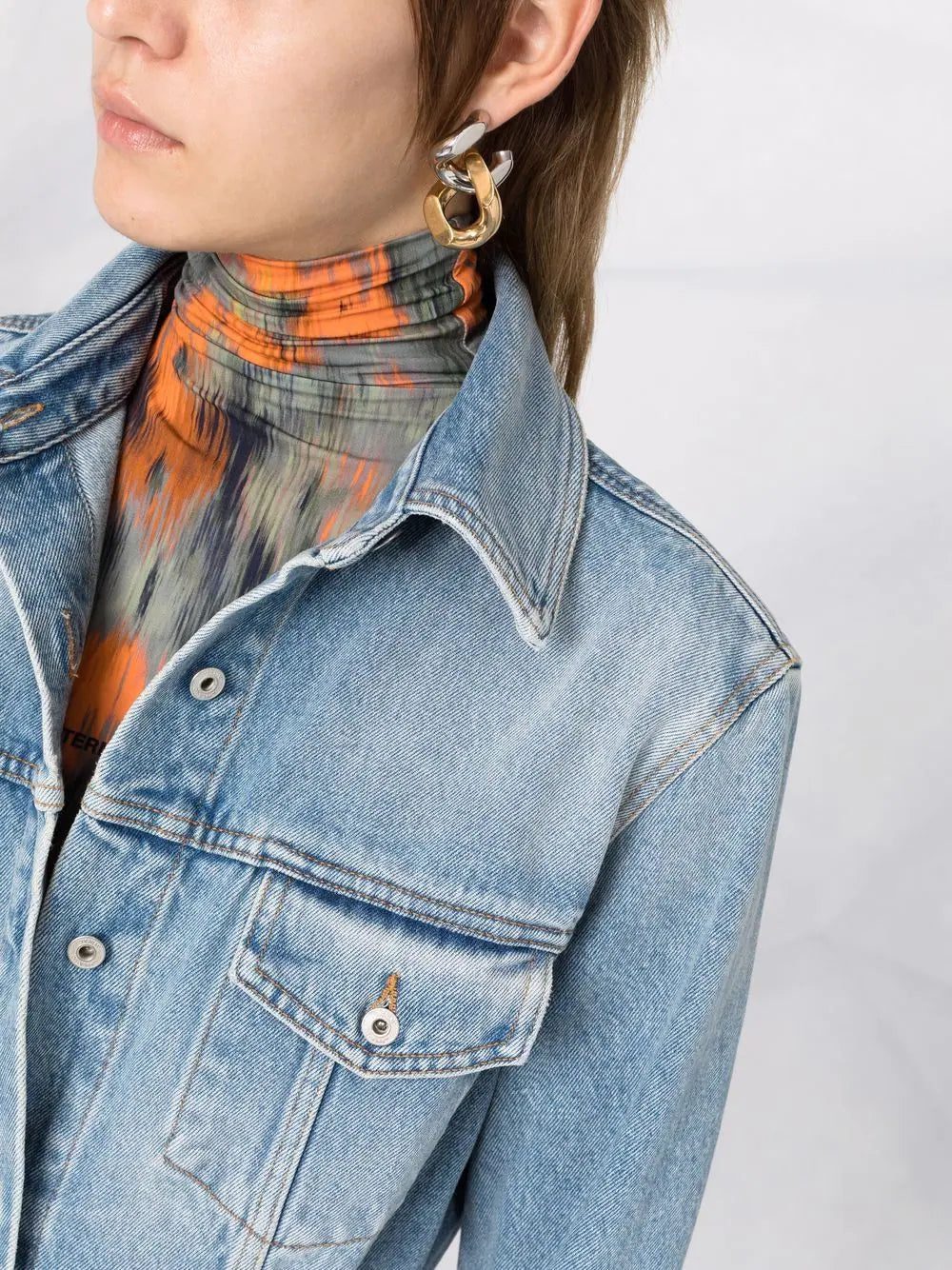 Off-White long-sleeve denim shirtdress - Image 3