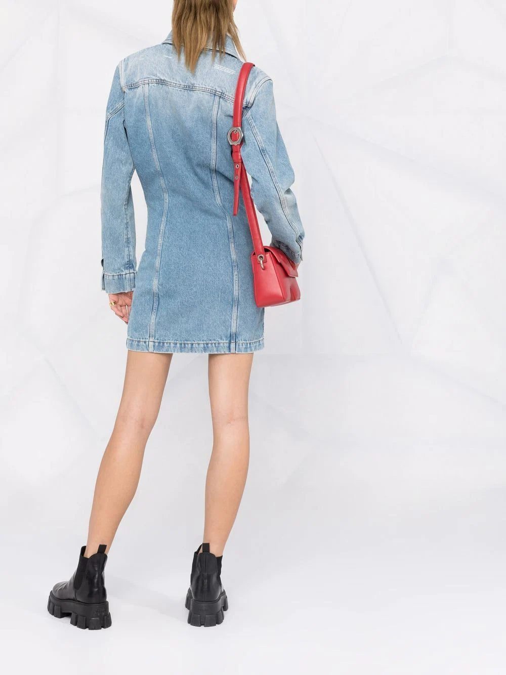 Off-White long-sleeve denim shirtdress - Image 4