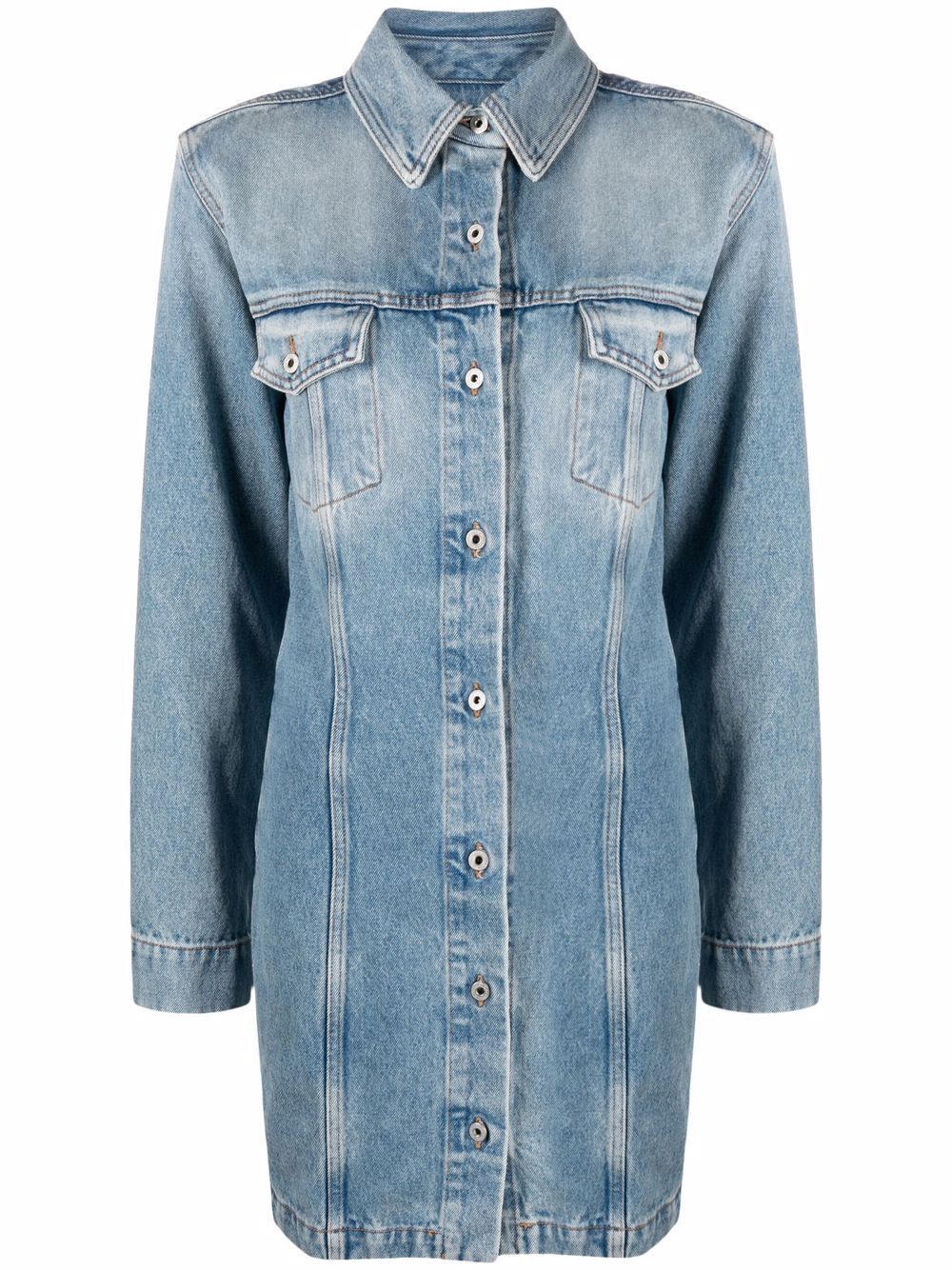 Off-White long-sleeve denim shirtdress