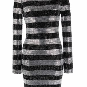 Philipp Plein crystal-stripes fitted mini dress