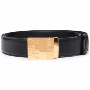 Louis Vuitton Skull-logo engraved buckle belt