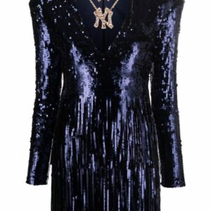 Philipp Plein sequin-embellished V-neck mini dress