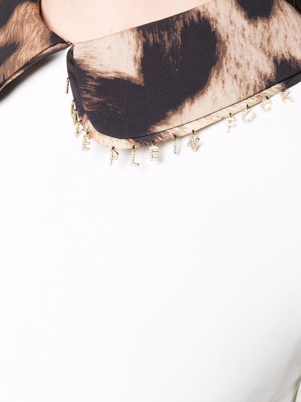 Philipp Plein leopard-collar dress - Image 4