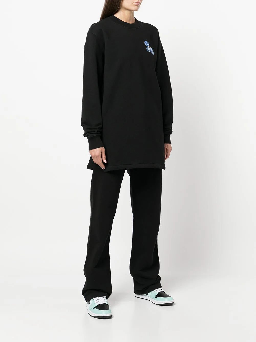 Off-White floral logo-print sweatshirt dress - Image 3