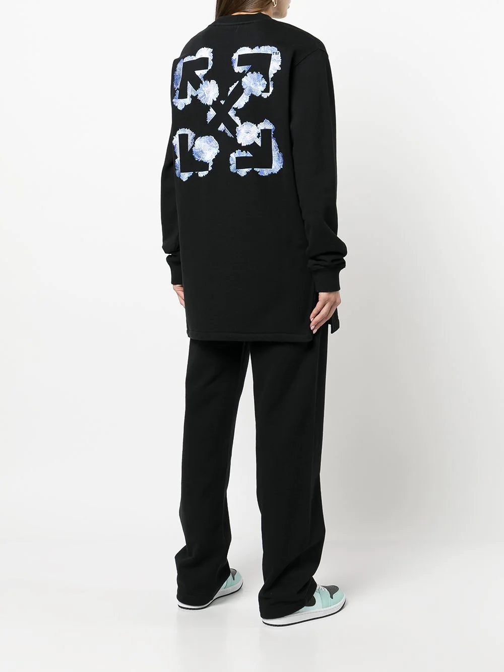 Off-White floral logo-print sweatshirt dress - Image 4