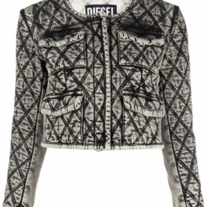 Diesel contrast-stitching cropped jacket