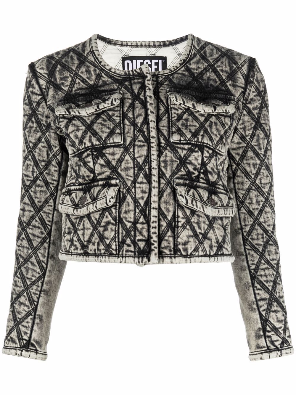 Diesel contrast-stitching cropped jacket