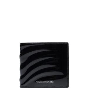 Alexander McQueen Rib 8cc patent leather bifold wallet
