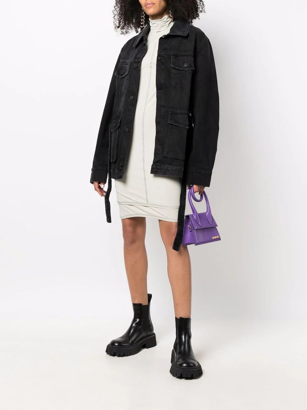 Off-White logo-print jersey dress - Image 2