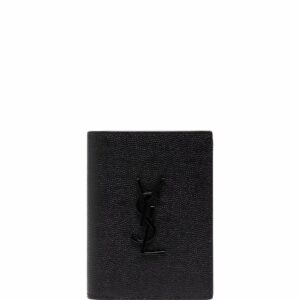 Saint Laurent  Monogram pebbled-leather bi-fold wallet