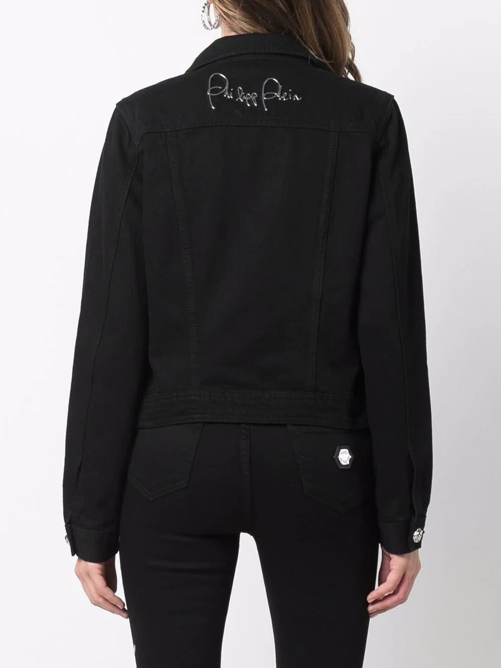 Philipp Plein logo-plaque denim jacket - Image 4