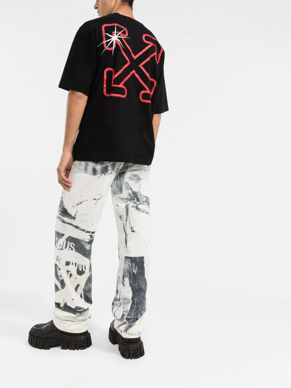 Off-White graphic-print wide-leg trousers - Image 4