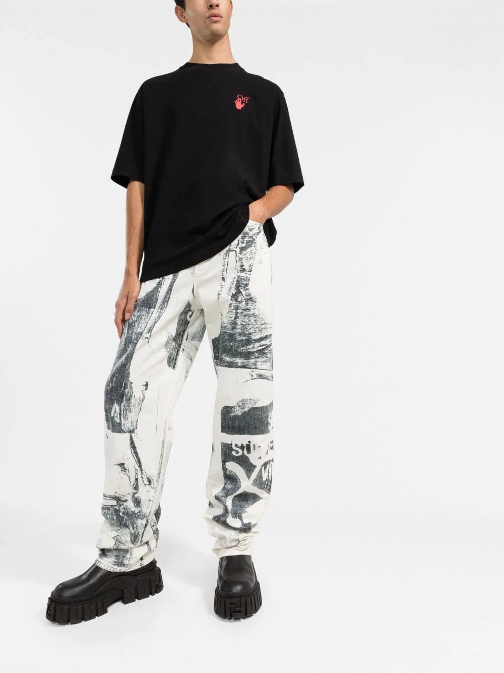 Off-White graphic-print wide-leg trousers - Image 2