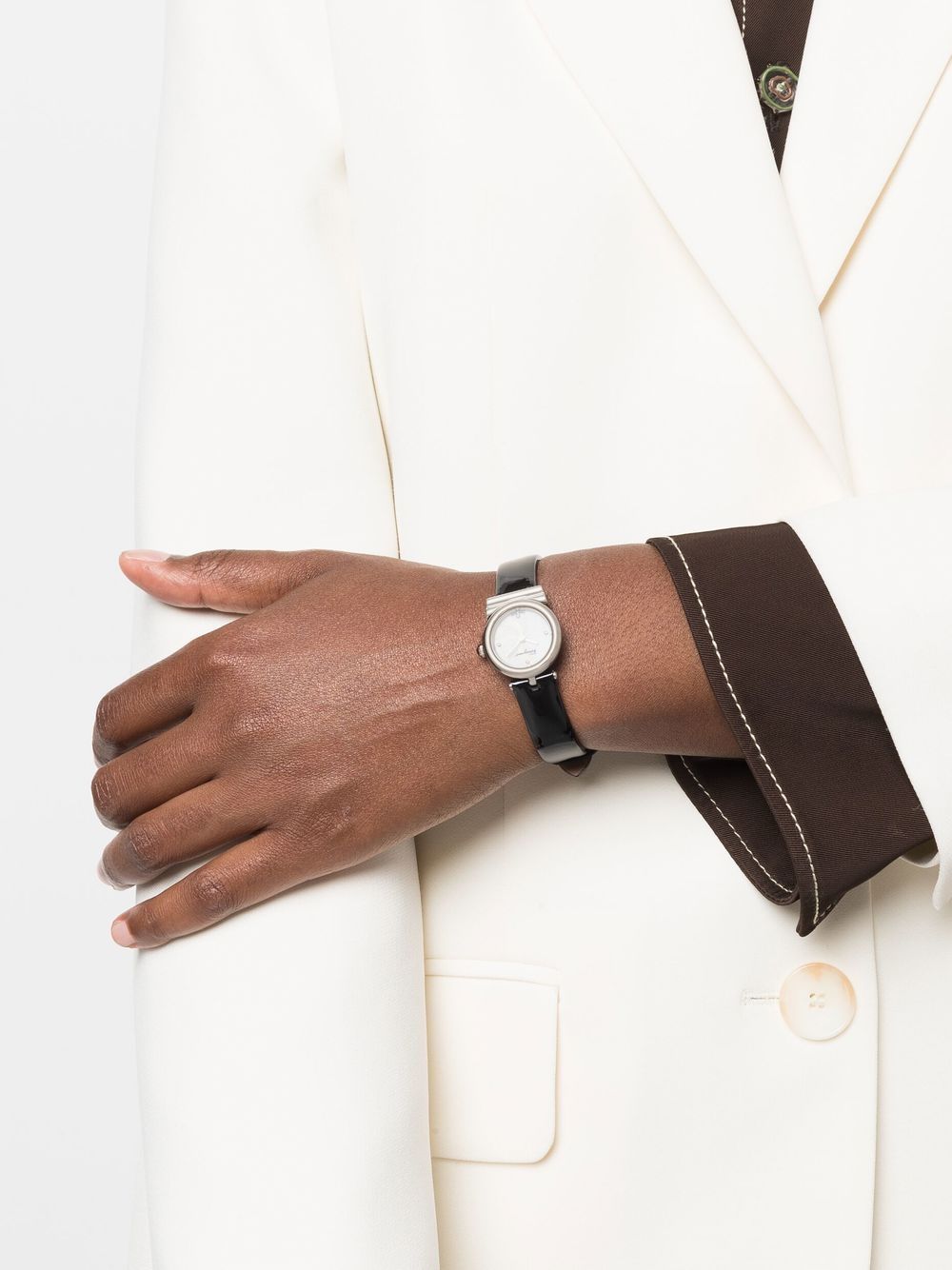 Salvatore Ferragamo Watches Gancini round leather-strap watch - Image 2