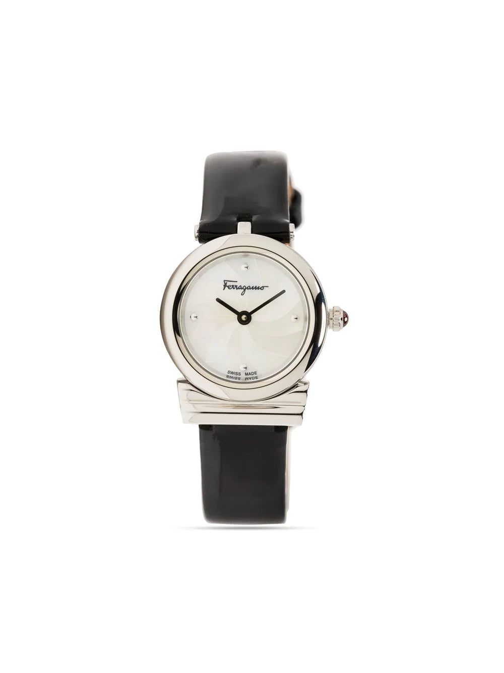 Salvatore Ferragamo Watches Gancini round leather-strap watch