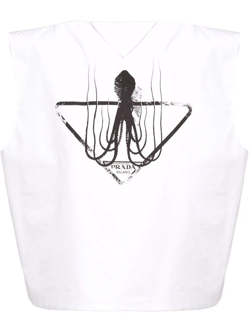 Prada graphic-print sleeveless shirt