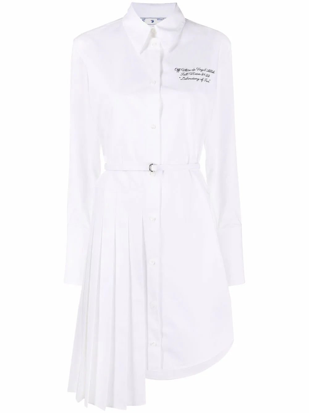 Off-White Popeline asymmetric shirt dress
