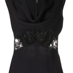 Versace lace-panelled sleeveless top