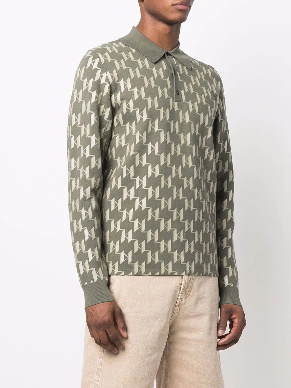 Karl Lagerfeld monogram knit polo shirt - Image 3