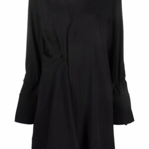 Off-White slogan-print draped minidress