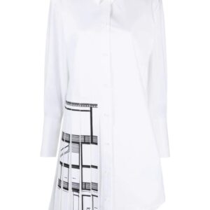 Off-White pleated-panel shirt dress.