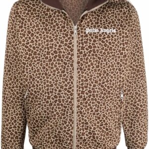 Palm Angels  leopard jacquard zipped jacket