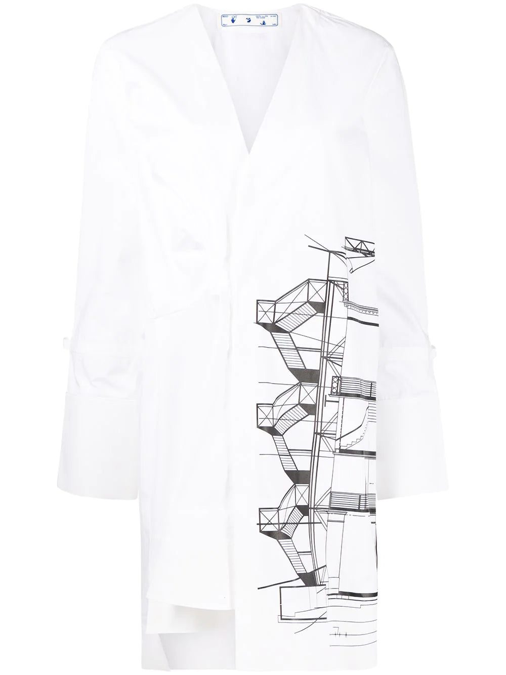 Off-White graphic-print tied-sleeves mini dress