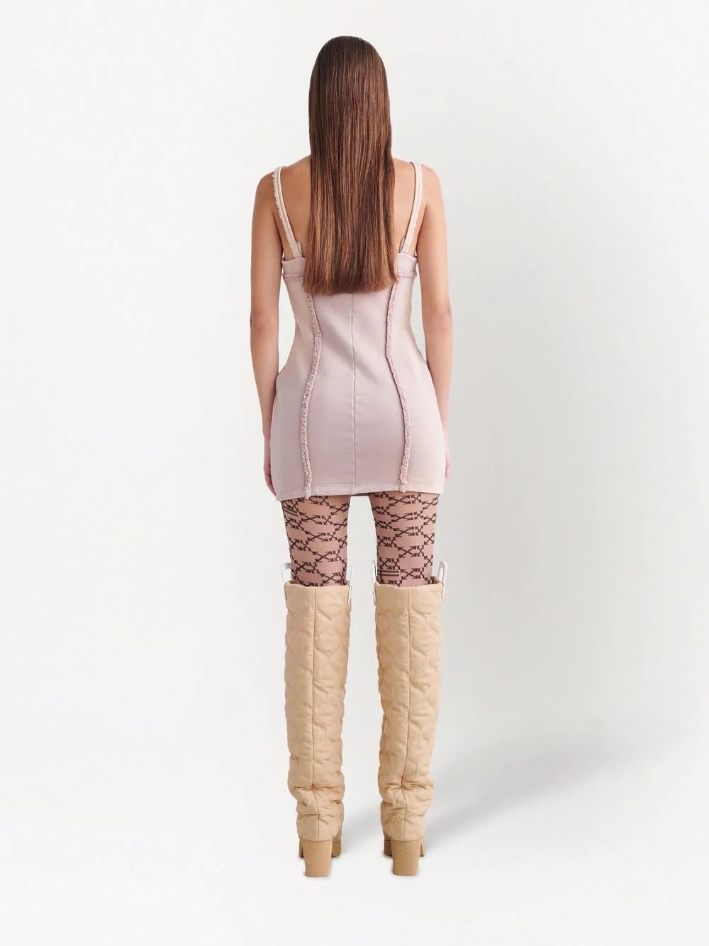 Off-White seam-detail fitted mini dress - Image 4