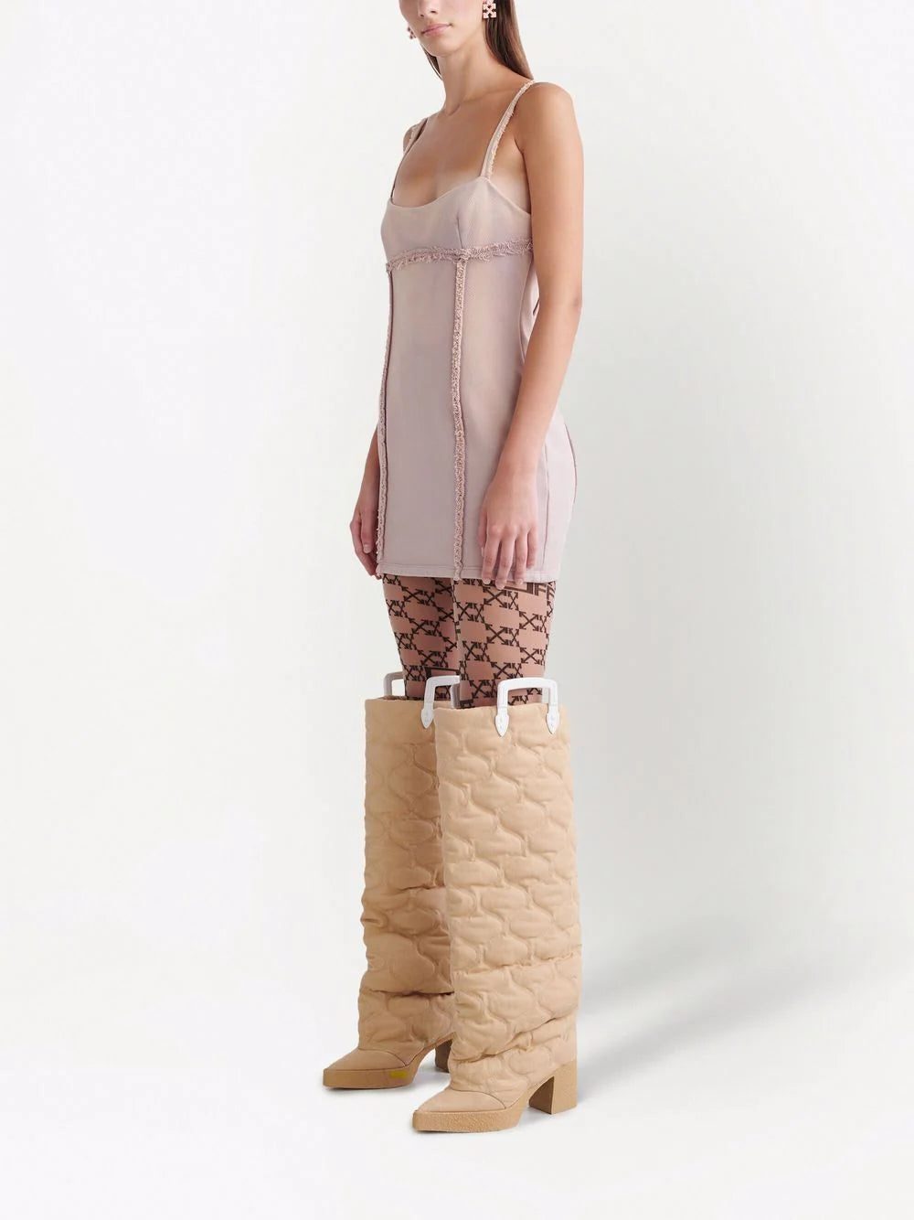 Off-White seam-detail fitted mini dress - Image 2