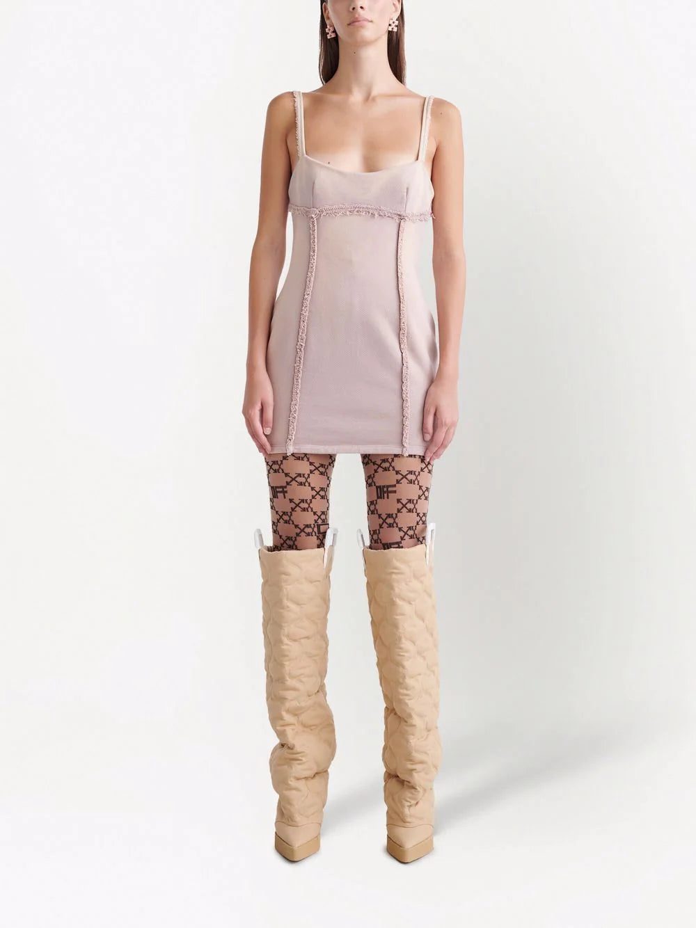 Off-White seam-detail fitted mini dress - Image 3