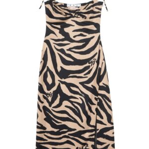 Off-White zebra print side-slit dress