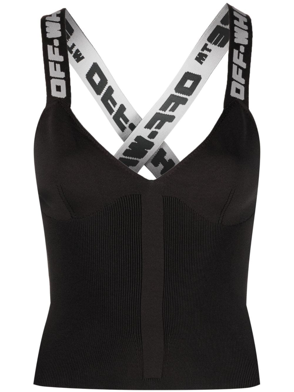 Off-White logo-strap vest top