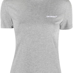 Off-White  Helvetica logo-print T-shirt