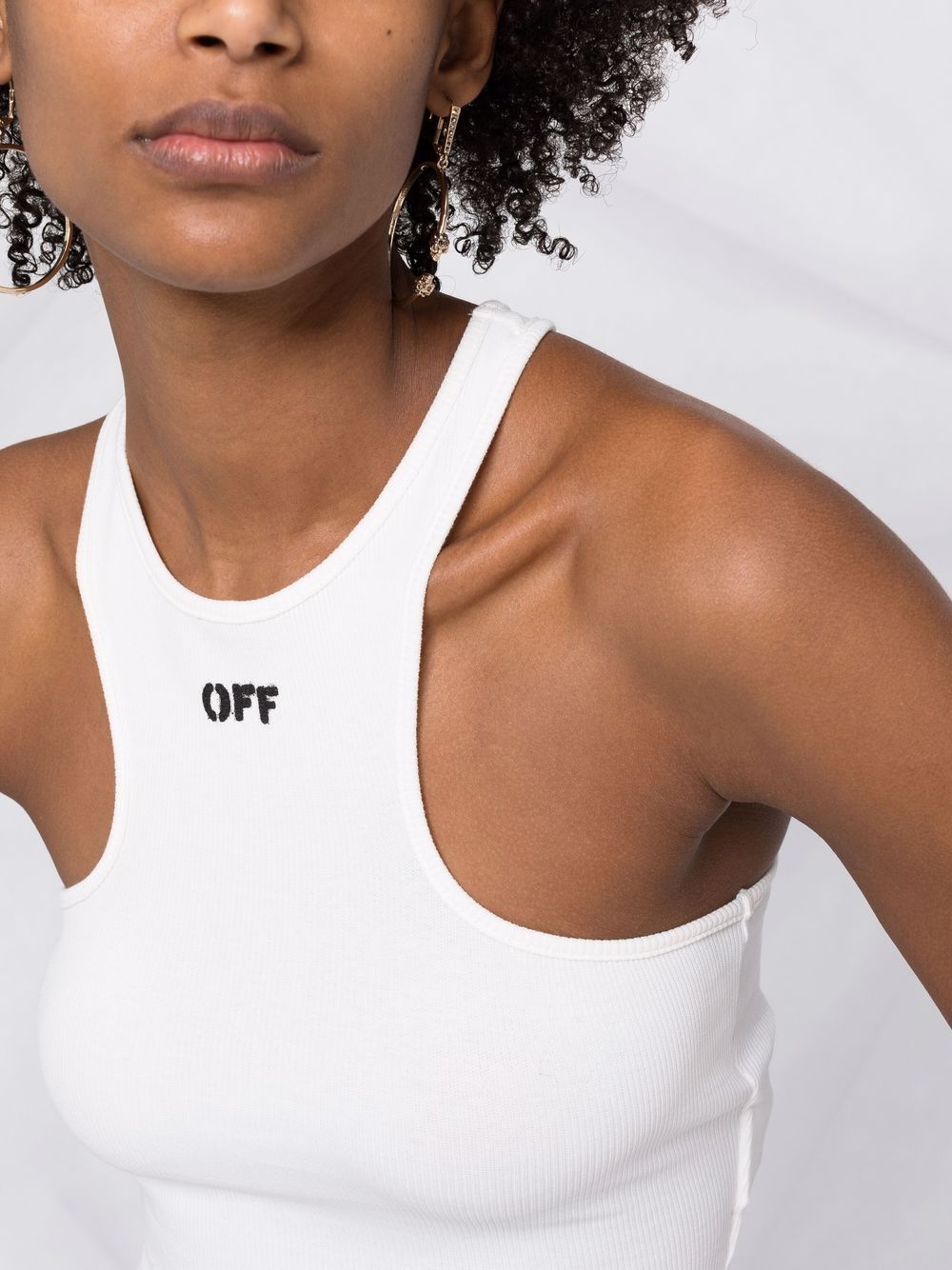 Off-White Off-Stamp ribbed crop top - Image 3