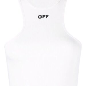 Off-White  Off-Stamp ribbed crop top