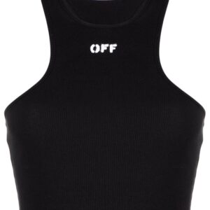 Off-White  Off-Stamp ribbed crop top