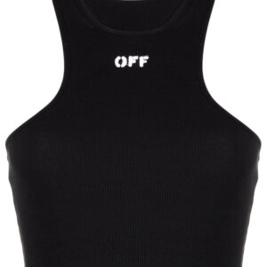 Off-White  Off-Stamp ribbed crop top