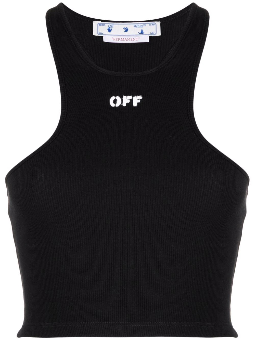 Off-White Off-Stamp ribbed crop top