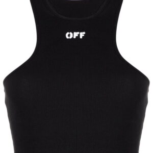 Off-White  Off-Stamp ribbed crop top