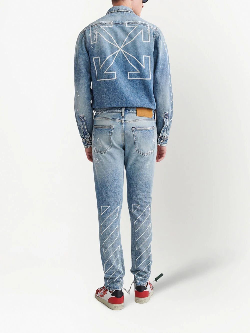 Off-White Diag-stripe distressed jeans - Image 4