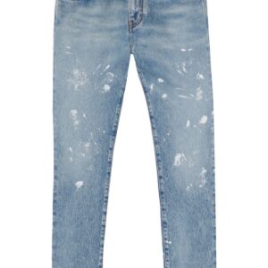 Off-White  Diag-stripe distressed jeans